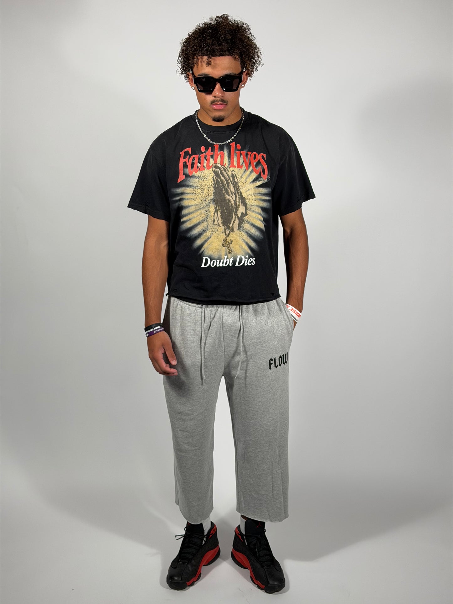 "FAITH LIVES" Distressed Tee