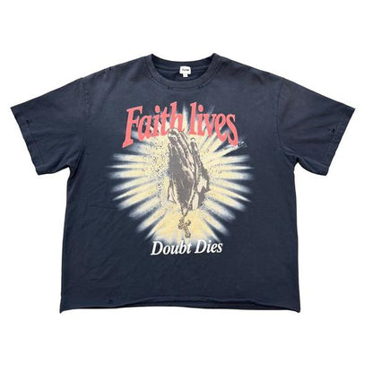 "FAITH LIVES" Distressed Tee