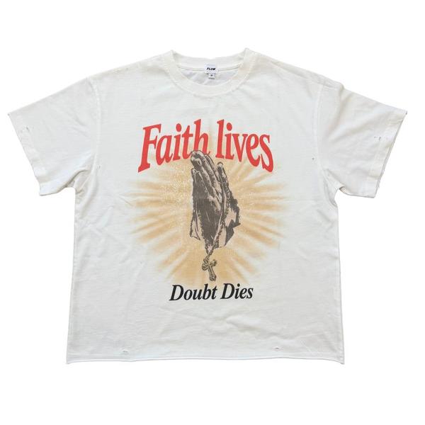 "FAITH LIVES" Distressed Tee
